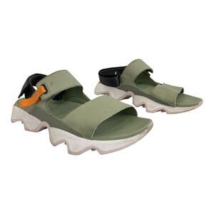 Sorel Kinetic Sandals Womens Size 9 Green Orange Sport Chunky Sole Hiking